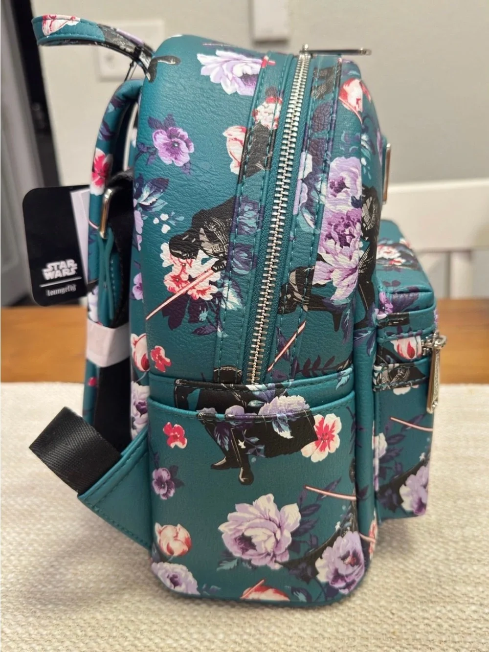 Loungefly Teal Floral Star Wars Mini Backpack